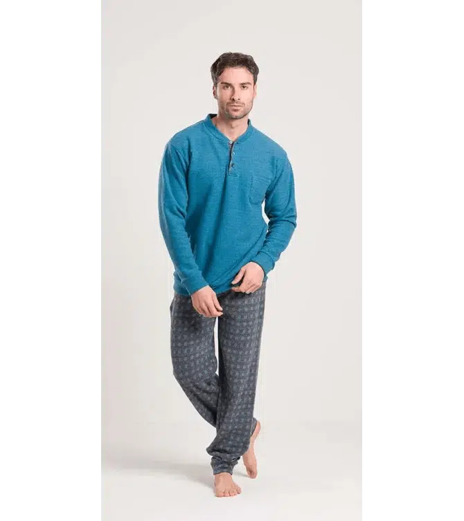Pigiama uomo invernale collo serafino punto Milano Gary flanellato V60055 - Caos Intimo Donna - Uomo - Bambini - Casa - Gary