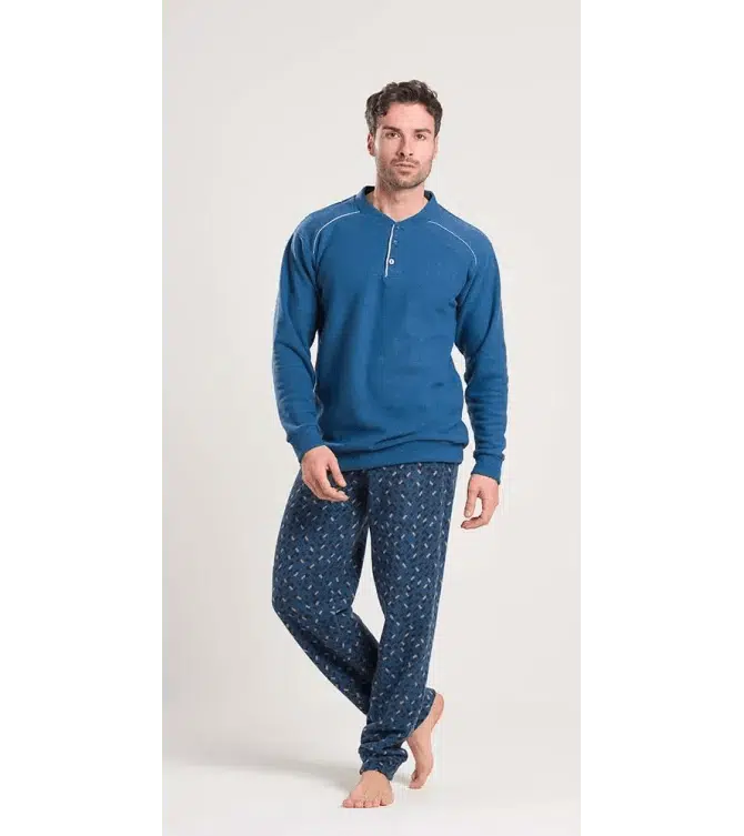 Pigiama uomo invernale collo serafino punto Milano Gary flanellato V60090 - Caos Intimo Donna - Uomo - Bambini - Casa - Gary