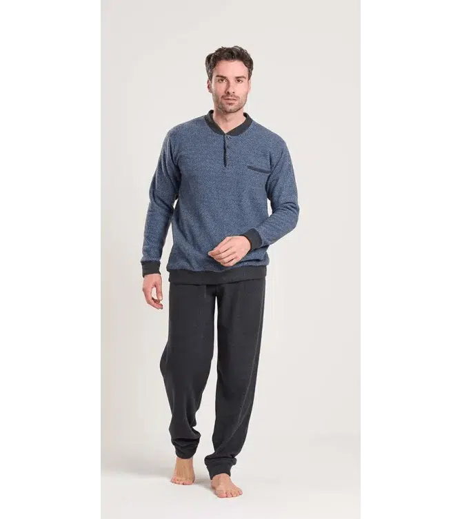 Pigiama uomo invernale collo serafino punto Milano Gary flanellato V60095 - Caos Intimo Donna - Uomo - Bambini - Casa - Gary