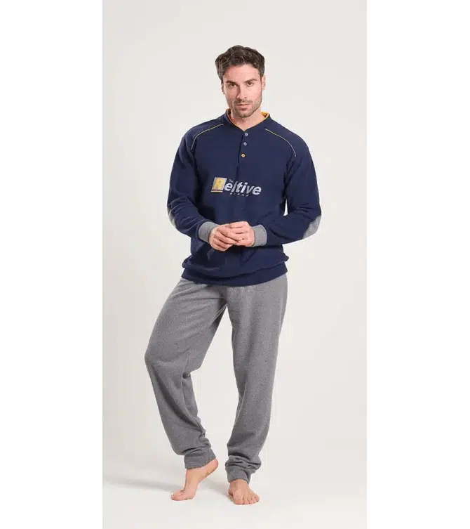 Pigiama uomo invernale collo serafino punto Milano Gary flanellato V60106 - Caos Intimo Donna - Uomo - Bambini - Casa - Gary