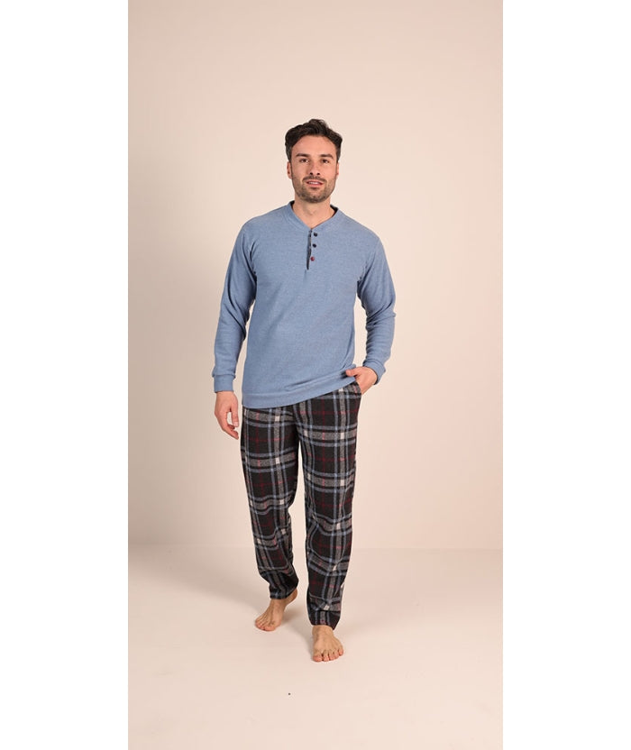 Pigiama uomo serafino Gary calibrato punto milano flanellato 6076CONF