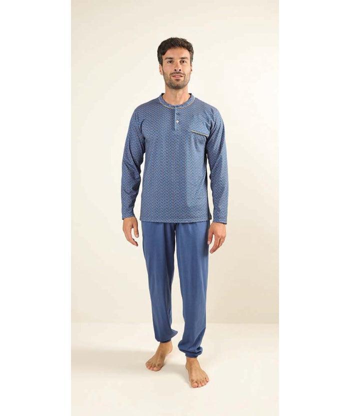Pigiama uomo serafino Gary calibrato jersey puro cotone Z60001CONF