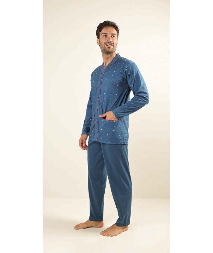 Pigiama uomo lungo Jersey aperto Gary puro cotone Z60032 - Caos Intimo Donna - Uomo - Bambini - Casa - Gary