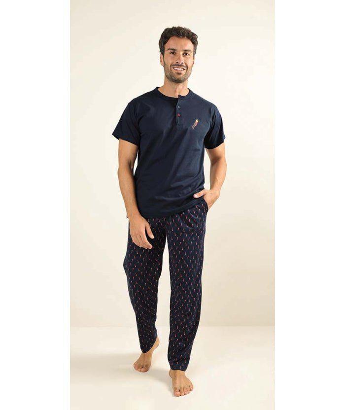 Pigiama uomo mezza manica pantalone lungo Jersey serafino Gary puro cotone Z60082 - Caos Intimo Donna - Uomo - Bambini - Casa - Gary