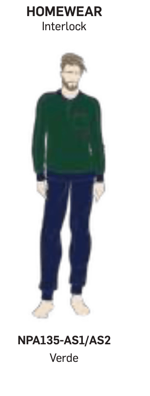 Pigiama uomo Nottingham caldo cotone interlock NPA135 - Caos Intimo Donna - Uomo - Bambini - Casa - Nottingham
