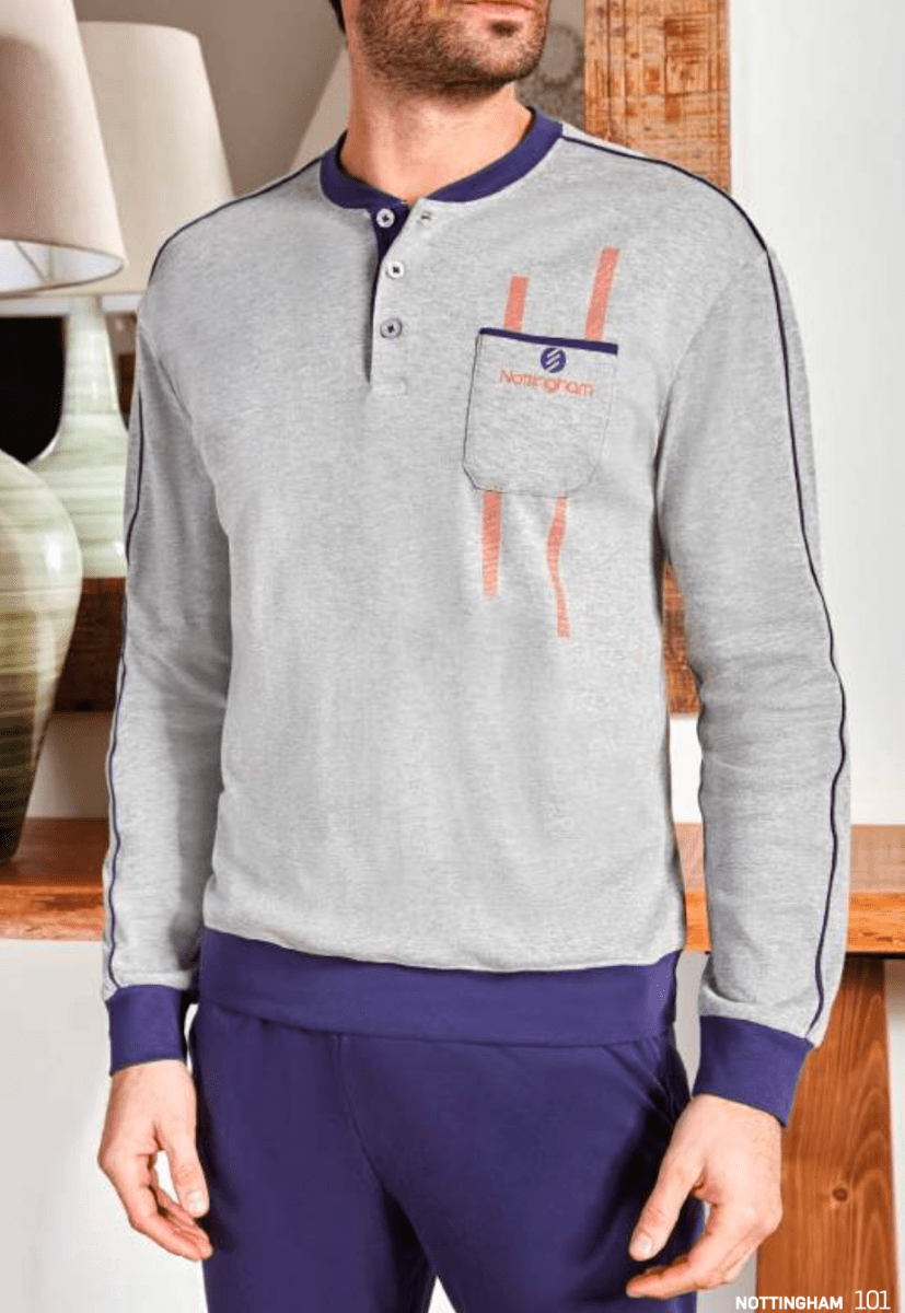 Pigiama uomo Nottingham caldo cotone interlock NPA135 - Caos Intimo Donna - Uomo - Bambini - Casa - Nottingham