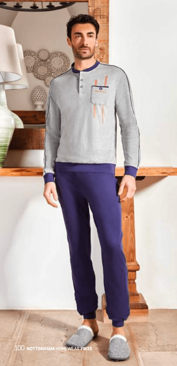 Pigiama uomo Nottingham caldo cotone interlock NPA135 - Caos Intimo Donna - Uomo - Bambini - Casa - Nottingham