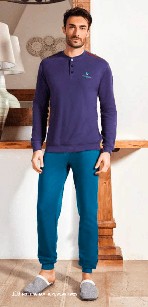 Pigiama uomo Nottingham caldo cotone interlock NPA144 - Caos Intimo Donna - Uomo - Bambini - Casa - Nottingham