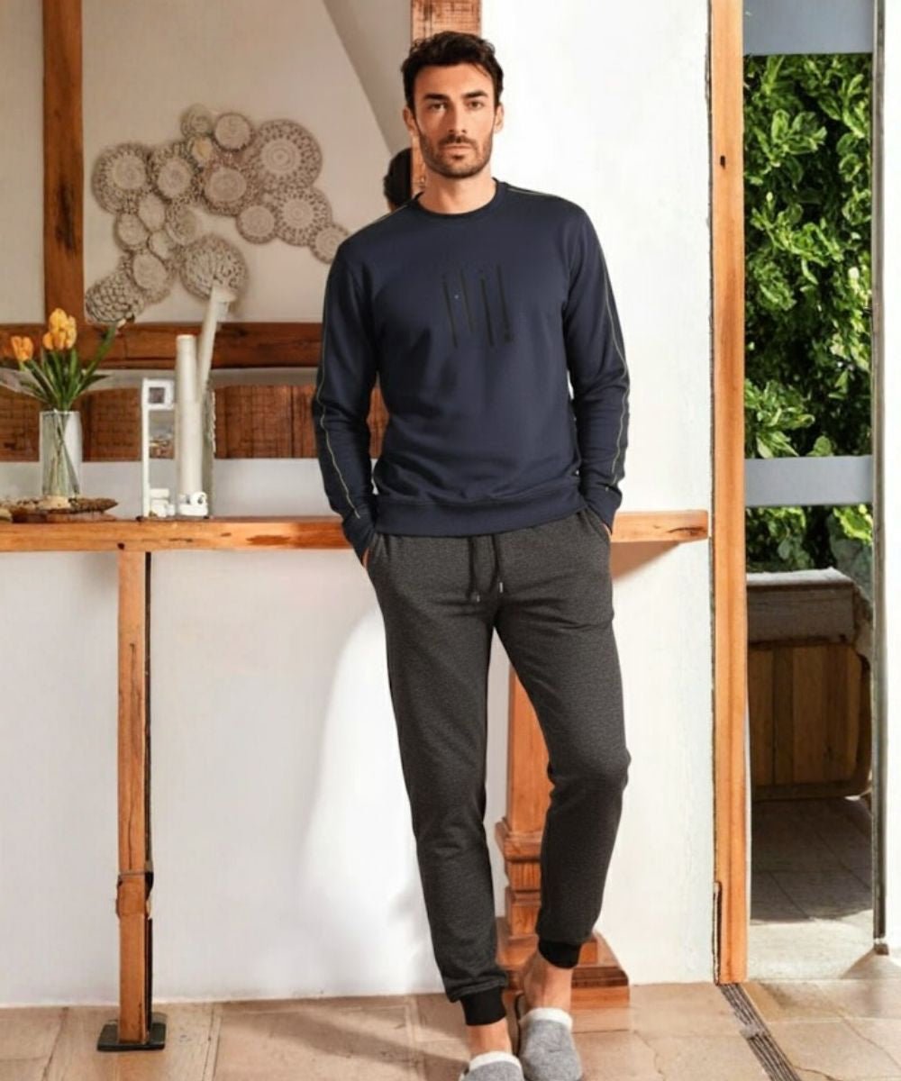 Pigiama uomo Nottingham caldo cotone interlock NPA196 - Caos Intimo Donna - Uomo - Bambini - Casa - Nottingham