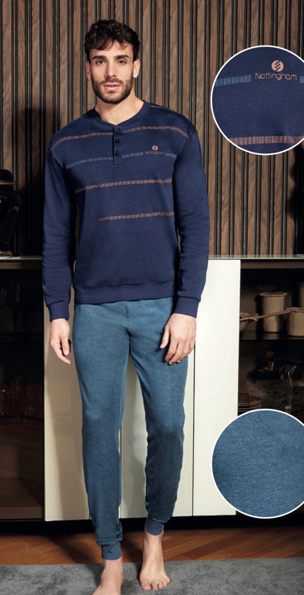 Pigiama uomo Nottingham caldo cotone interlock PG44560 - Caos Intimo Donna - Uomo - Bambini - Casa - Nottingham