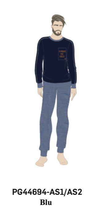 Pigiama uomo Nottingham caldo cotone interlock PG44694 - Caos Intimo Donna - Uomo - Bambini - Casa - Nottingham