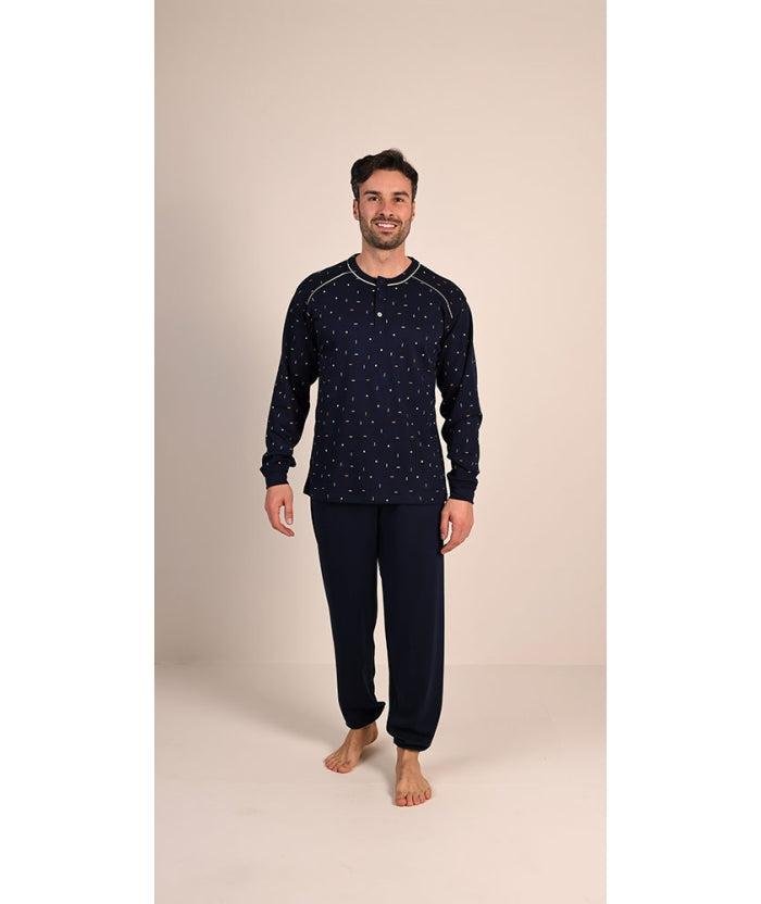 Pigiama uomo serafino Gary calibrato invernale interlock 6020CONF - Caos Intimo Donna - Uomo - Bambini - Casa - Gary