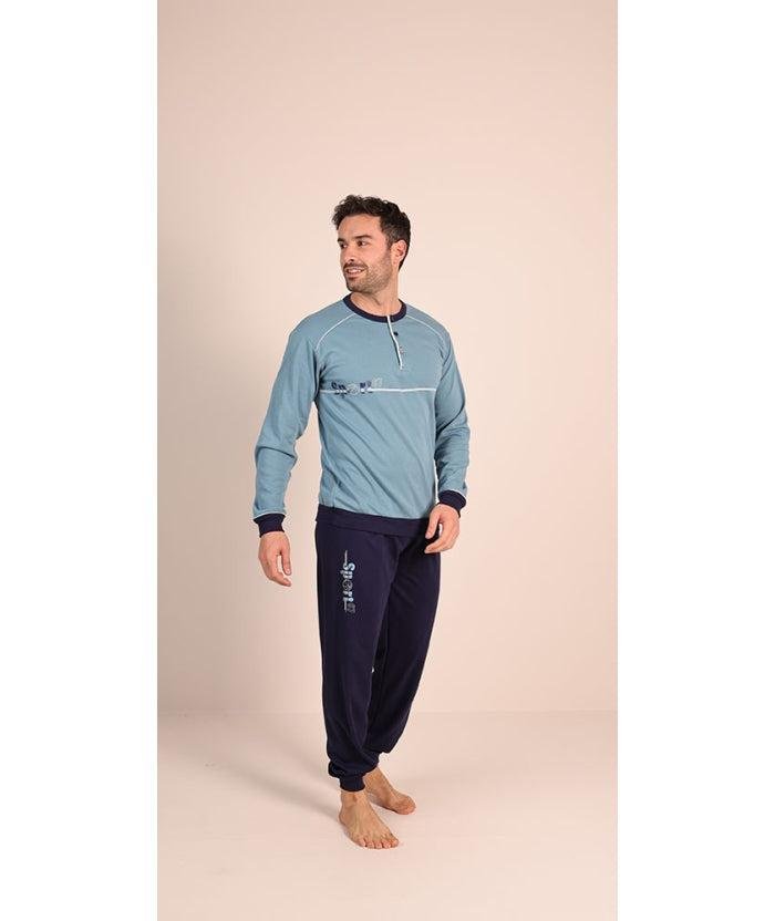 Pigiama uomo serafino Gary calibrato invernale interlock 6051CONF - Caos Intimo Donna - Uomo - Bambini - Casa - Gary