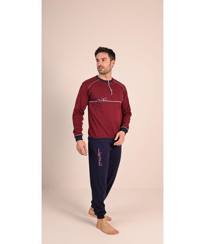 Pigiama uomo serafino Gary calibrato invernale interlock 6051CONF - Caos Intimo Donna - Uomo - Bambini - Casa - Gary
