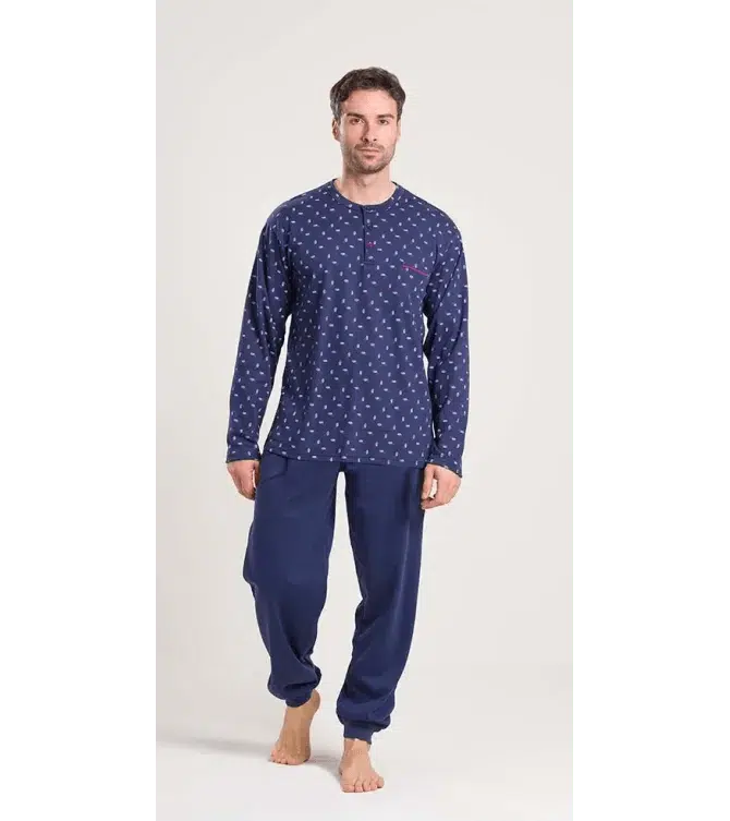 Pigiama uomo serafino Gary calibrato invernale interlock V60021CONF - Caos Intimo Donna - Uomo - Bambini - Casa - Gary