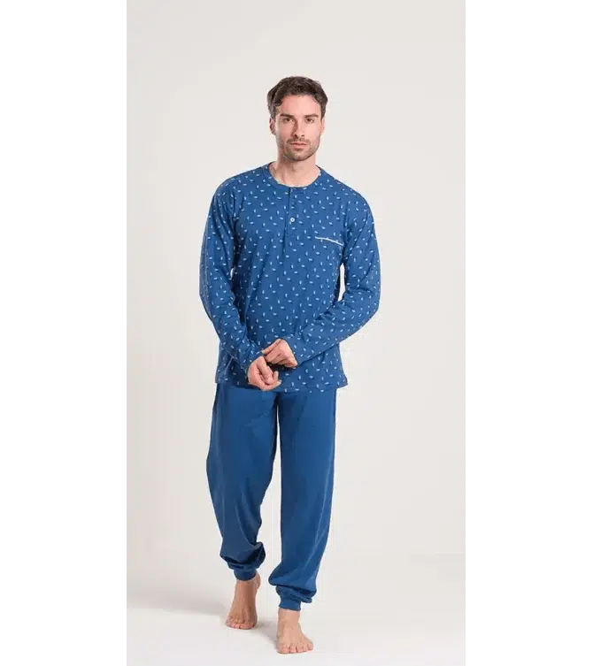 Pigiama uomo serafino Gary calibrato invernale interlock V60021CONF - Caos Intimo Donna - Uomo - Bambini - Casa - Gary