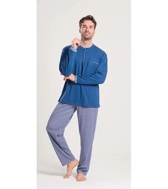 Pigiama uomo serafino Gary calibrato invernale interlock V60031CONF - Caos Intimo Donna - Uomo - Bambini - Casa - Gary