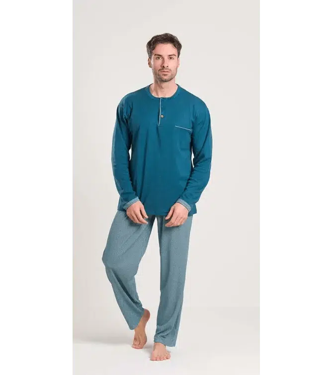 Pigiama uomo serafino Gary calibrato invernale interlock V60031CONF - Caos Intimo Donna - Uomo - Bambini - Casa - Gary