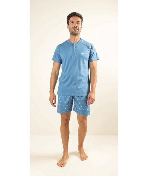 Pigiama uomo serafino Gary calibrato mezza manica pantaloncino puro cotone Z65045CONF - Caos Intimo Donna - Uomo - Bambini - Casa - Gary