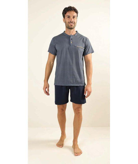 Pigiama uomo serafino Gary calibrato mezza manica pantaloncino puro cotone Z65055CONF - Caos Intimo Donna - Uomo - Bambini - Casa - Gary