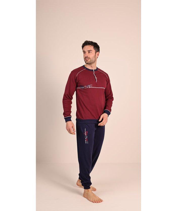 Pigiama uomo serafino invernale interlock Gary 6051 - Caos Intimo Donna - Uomo - Bambini - Casa - Gary