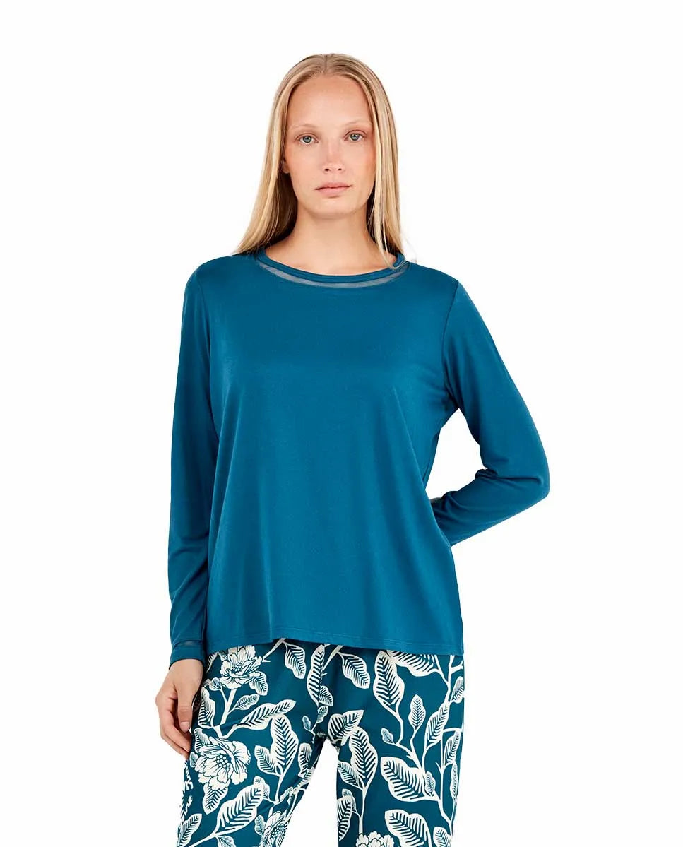 Pigiama donna Gisela girocollo in maglia calda 20310