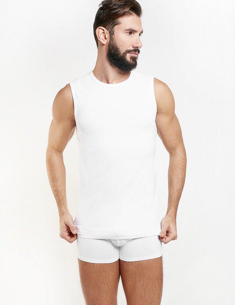 Smanicato uomo Nottingham collo a giro 100% cotone bielastico RAY - Caos Intimo Donna - Uomo - Bambini - Casa - Nottingham