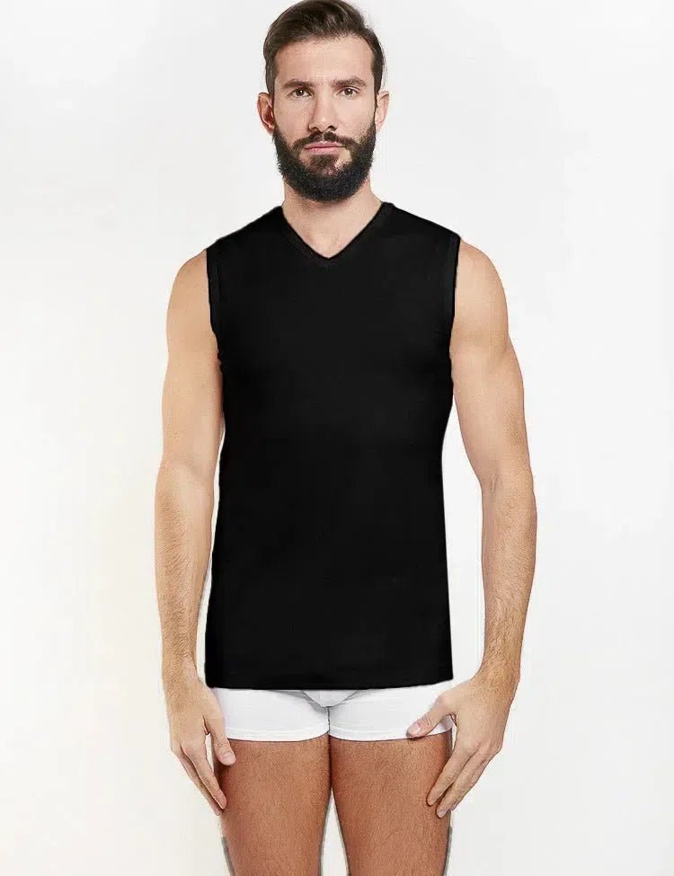 Smanicato uomo Nottingham collo a V 100% cotone bielastico FIRST - Caos Intimo Donna - Uomo - Bambini - Casa - Nottingham