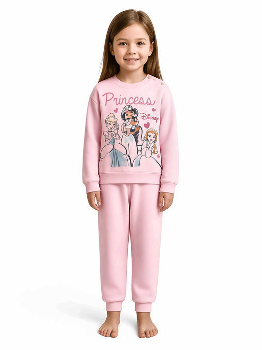 Pigiama cotone felpato Principesse Disney neonata bambina DY32A6378, colore rosa