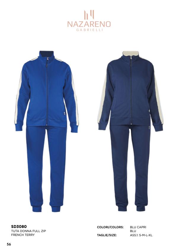Tuta donna zip garzata Nazareno Gabrielli SD3080 - Caos Intimo Donna - Uomo - Bambini - Casa - Nazareno Gabrielli
