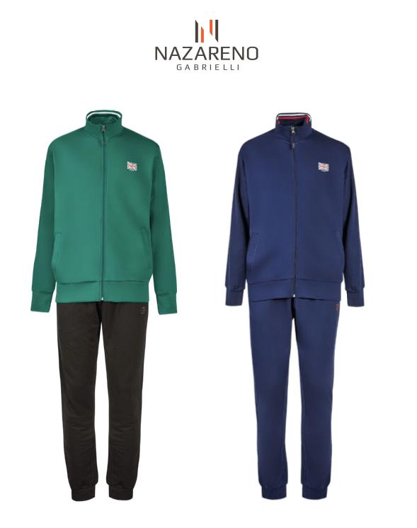 Tuta uomo zip garzata Nazareno Gabrielli SU3050 - Caos Intimo Donna - Uomo - Bambini - Casa - Nazareno Gabrielli