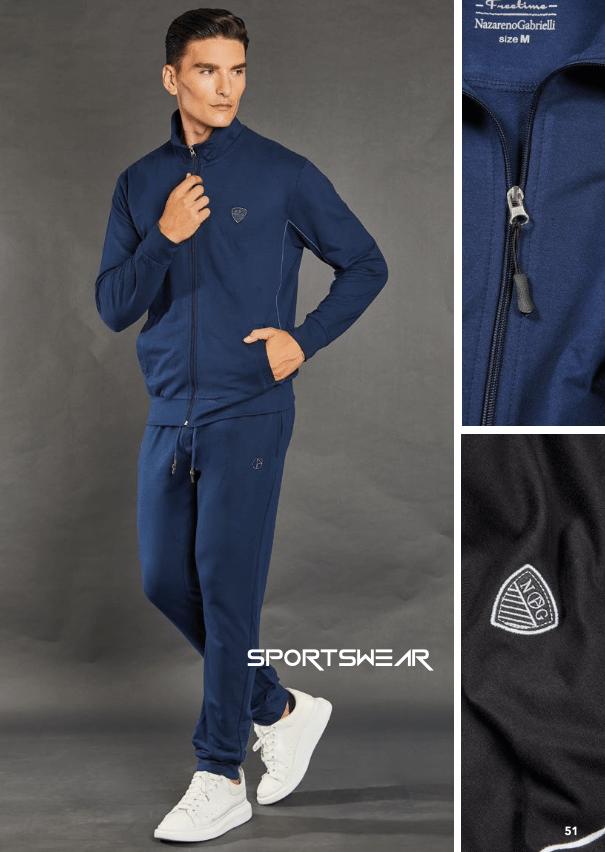 Tuta uomo zip garzata Nazareno Gabrielli SU3056 - Caos Intimo Donna - Uomo - Bambini - Casa - Nazareno Gabrielli