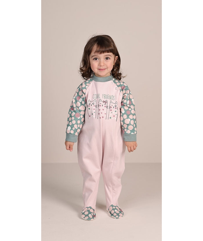 Pigiama tutone invernale neonata bambina Gary felpa 1055