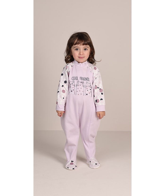 Pigiama tutone invernale neonata bambina Gary felpa 1055