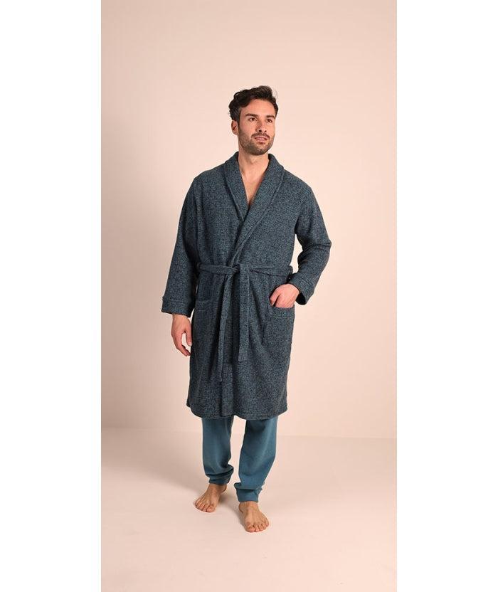 Vestaglia con cintura uomo invernale punto Milano Gary flanellato 6113 - Caos Intimo Donna - Uomo - Bambini - Casa - Gary