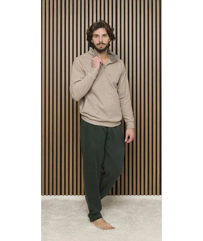 Pigiama uomo invernale collo alto punto Milano Gary flanellato 6316
