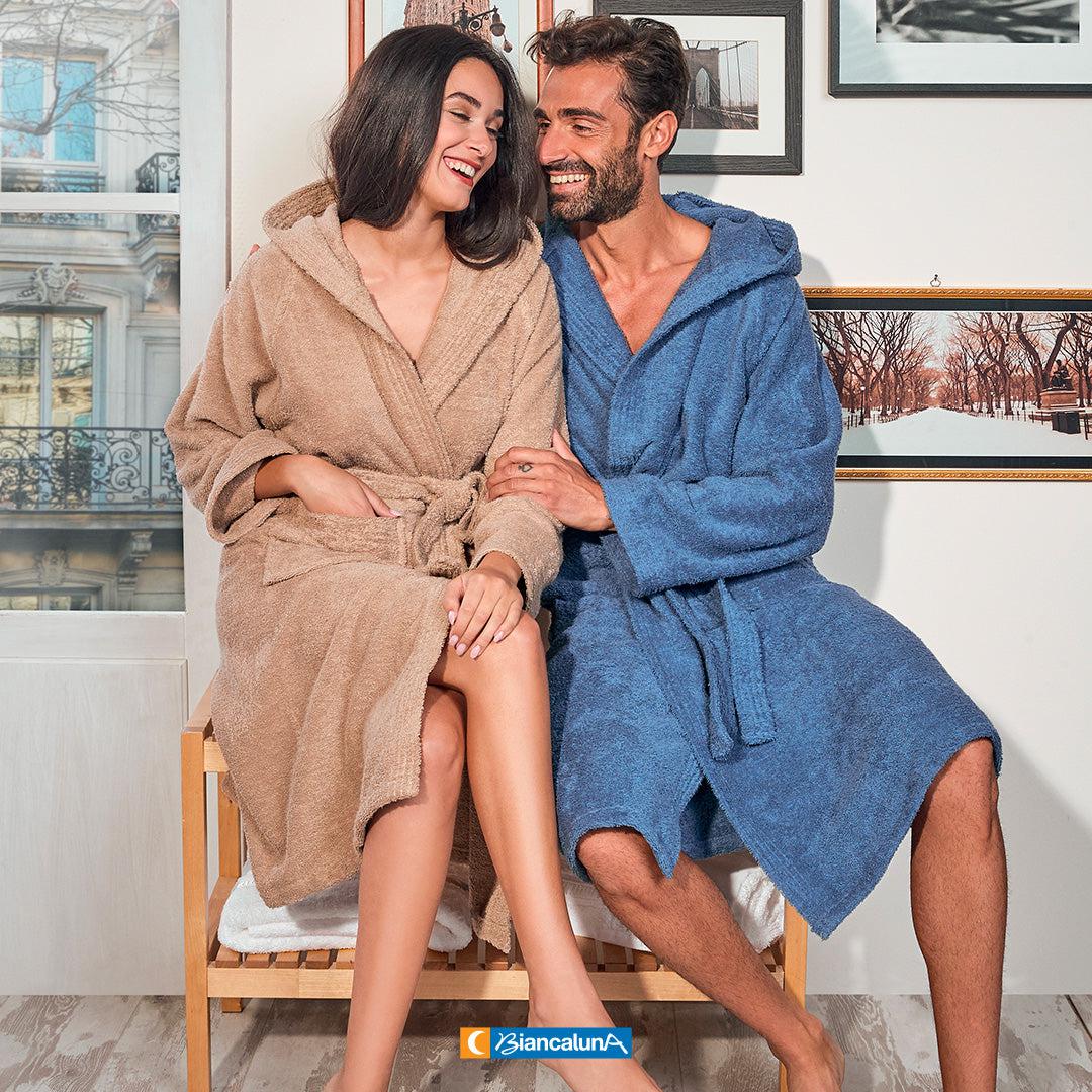 Accappatoio uomo donna in spugna Biancaluna Live Color