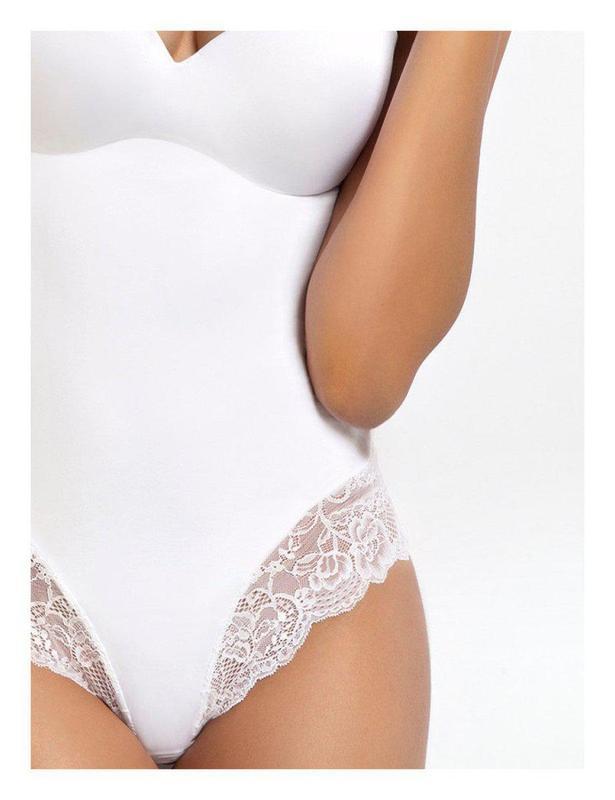 Body donna contenitivo modellante Sièlei in microfibra stretch con pizzo floreale 1978