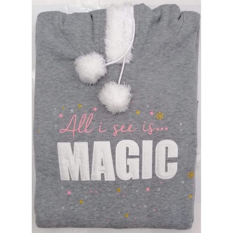 Camicia da notte maxi maglia felpa donna cotone Venere Double Canotta 9620