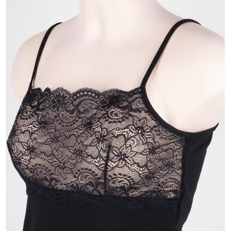 Canotta donna RossoPorpora in pizzo DR670