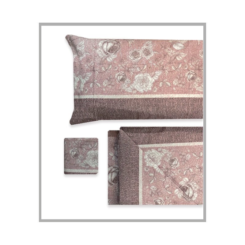 Completo lenzuola e federe di flanella Biancaluna Matrimoniale Tramonti Artemis