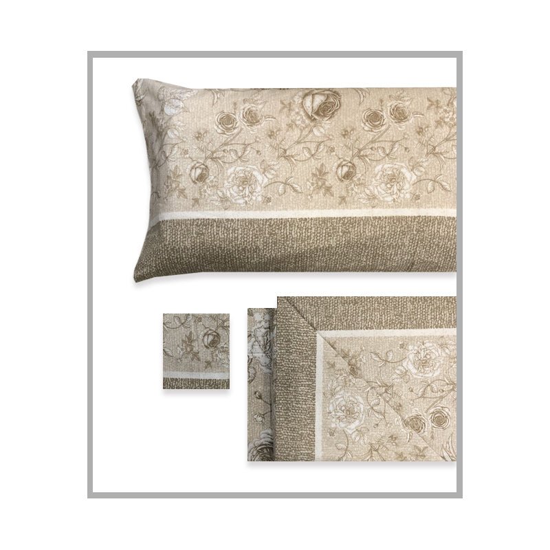 Completo lenzuola e federe di flanella Biancaluna Matrimoniale Tramonti Artemis