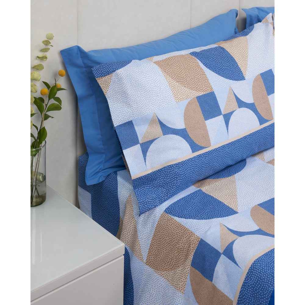 Completo lenzuola e federe di flanella Biancaluna Matrimoniale Tramonti Aura