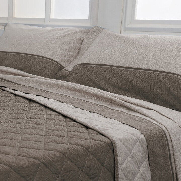 Completo lenzuola e federe di flanella Biancaluna Matrimoniale Tramonti Dern