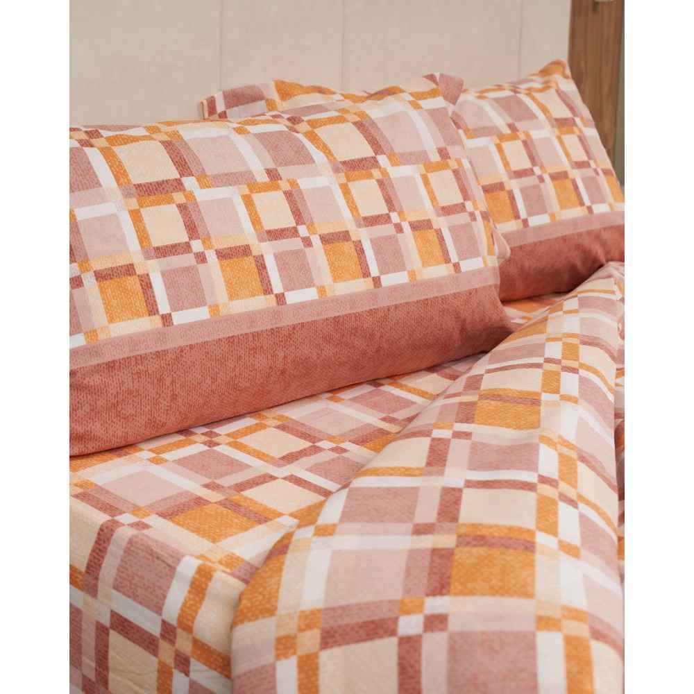 Completo lenzuola e federe di flanella Biancaluna Matrimoniale Tramonti Kubra