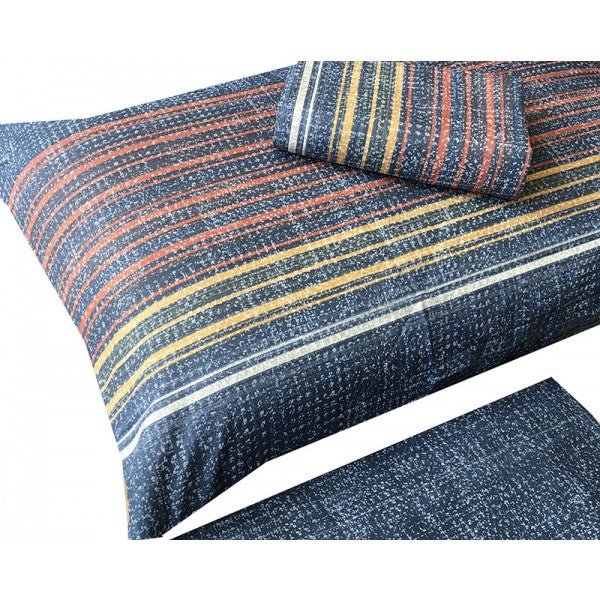 Completo lenzuola e federe di flanella Biancaluna Singolo Tramonti Karim