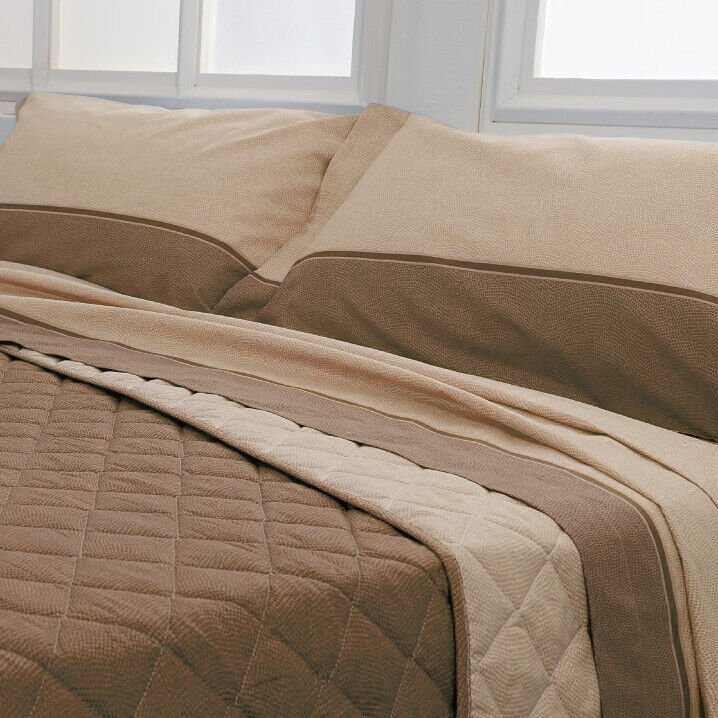 Completo lenzuola e federe di flanella Biancaluna un posto e mezzo Tramonti Dern