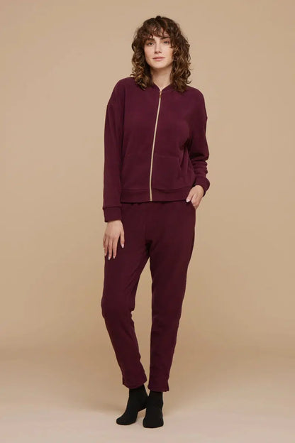 Completo longewear donna invernale Noidinotte con zip in pile FA8411