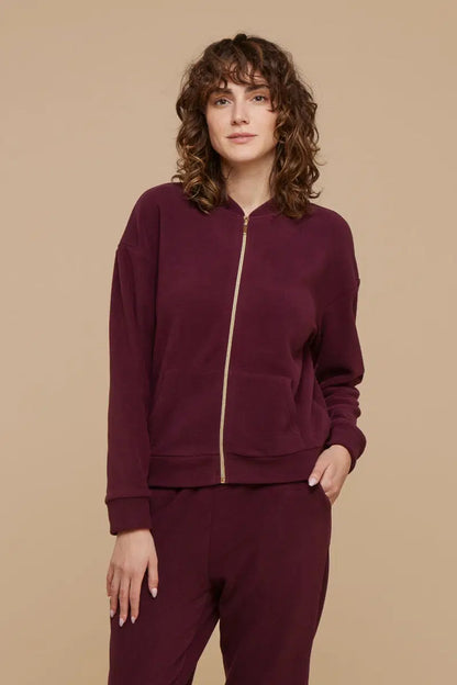 Completo longewear donna invernale Noidinotte con zip in pile FA8411