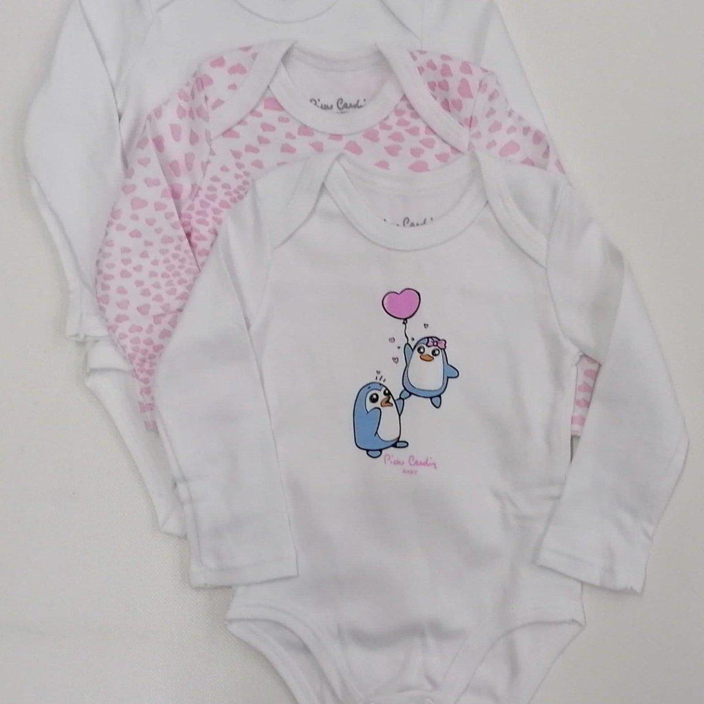 Confezione da 3 body neonata manica lunga Pierre Cardin caldo cotone PCKB3.213
